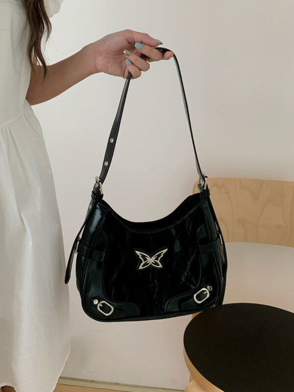 2024 New American Butterfly Contrast Rivet Motorcycle Underarm Bag